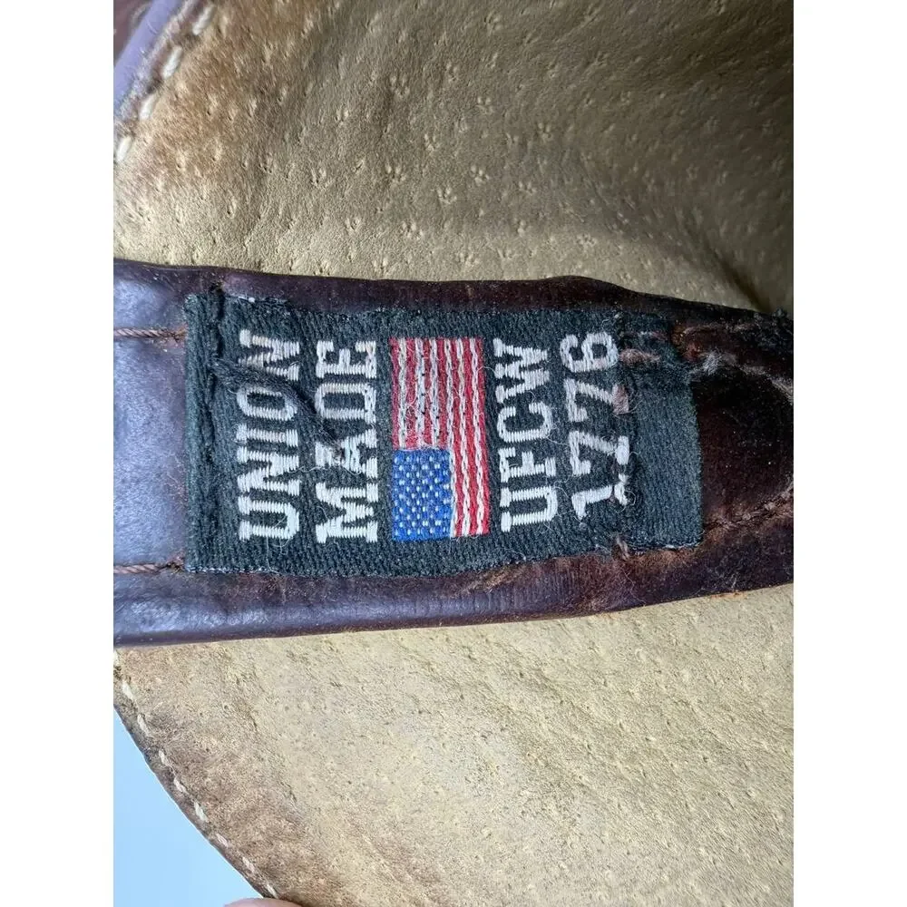 Double-H DH3560 Men's 9 D Brown Leather Western Cowboy Boots USA Made